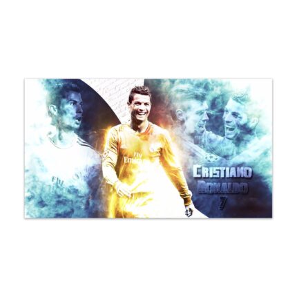 Tablou Canvas Premium, LuxCanva® C1034, Cristiano Ronaldo, 80 X 140 CM, Panza Bumbac 100% 400g/m2, Sasiu Lemn, Culori, Fotbalist, Real Madrid, CR 7, Camera Copilului, Game Room, Bar, Relaxare, Culori Vibrante