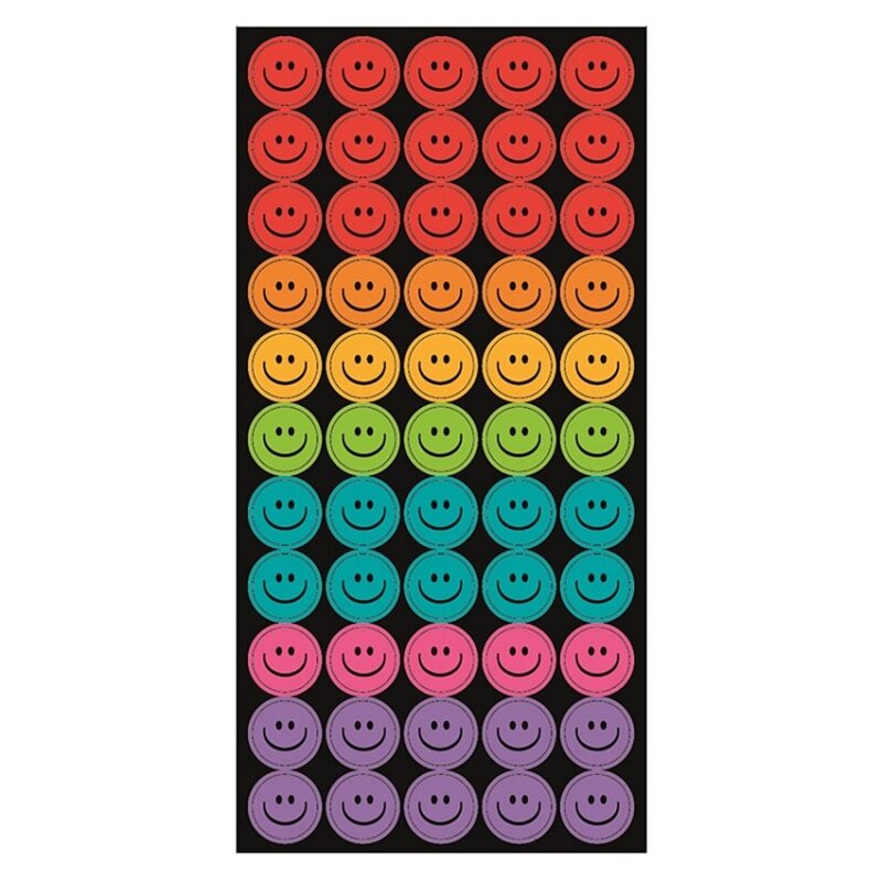 Abtibilduri smiley colorati 6 coli / 300 buc., 9.5 x 21 cm