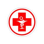 Set 10 stickere parbriz diametrul 100 mm, MEDIC/ CRUCE ROSIE
