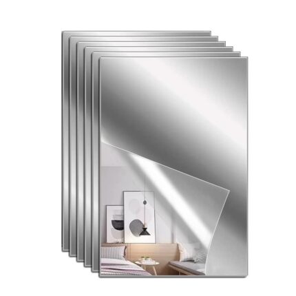 Oglinda Autoadeziva pentru Decor si Design Interior, Model Dreptunghi, din PVC Acrilic Premium, Set 6 Bucati, 15 x 10, ORIGINAL DEALS