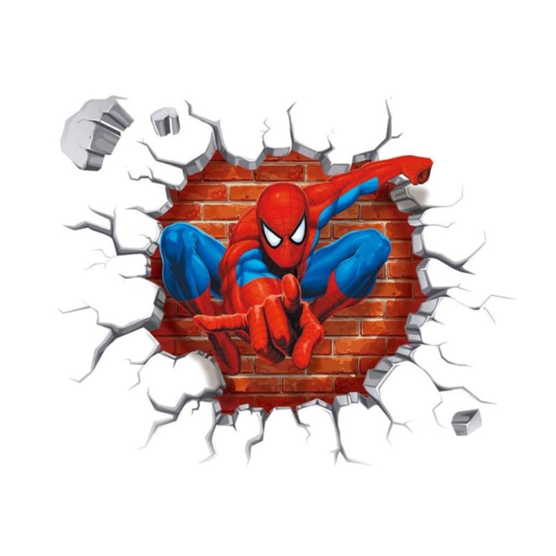 Autocolante decorative de perete, PVC, Model Spider-Man, Multicolor