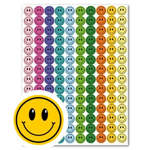 Autocolante motivationale cu fata zambitoare 140 buc zambind colorat