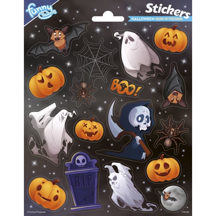 Autocolante fosforescente, Totum, Halloween, 15 piese