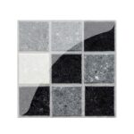Stickere decorative pentru faianta sau perete Luxer, Set 19 buc, Mozaic Alb/Negru, 10x10 cm