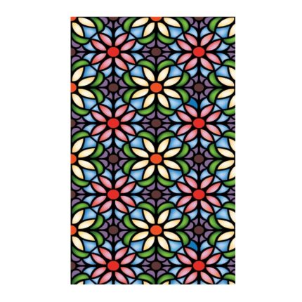 Folie Decorativa cu Protectie Solara si Intimitate pentru Geamuri si Ferestre, Autoadeziva cu Efect de Vitraliu, Model Caleidoscop, Dimensiune 100 x 60 cm, ORIGINAL DEALS