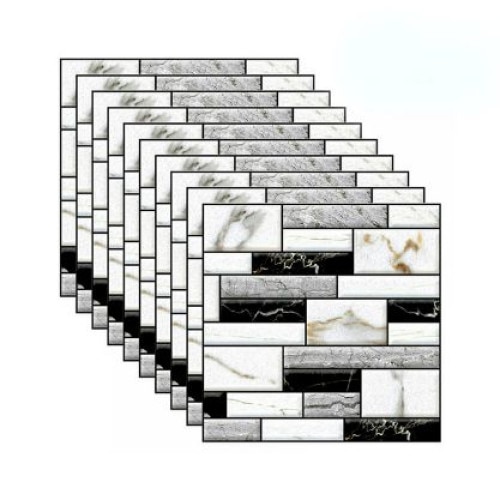 Autocolante de perete 3D cu aspect de marmura (10 buc), MARBLEBLOCKS