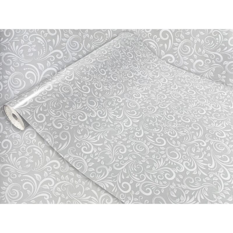 Autocolant mobila de bucatarie partea din fata, taiate la dimensiune, 45 x 25 cm, DecoMeister®, Model Ornament gri, W183-045-0025