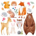 Stickere pentru copii, Drukant, MT-LAS-S, Animale, folie adeziva mata, multicolor, 75 x 50 cm