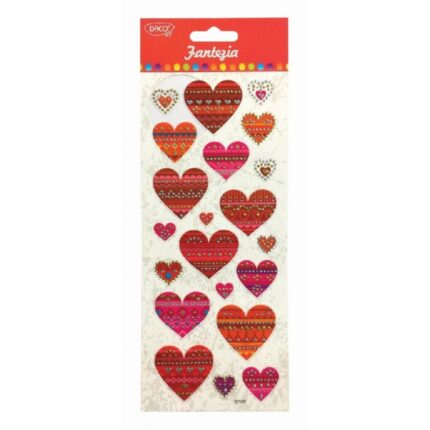 Abtibilduri DACO Fantezie, Model Inimi, 21 Buc/Set, Multicolor