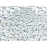 Tapet auto-adeziva pentru usa, taiate la dimensiune, 45 x 25 cm, DecoMeister®, Model Flori gri deschis, W184-045-0025