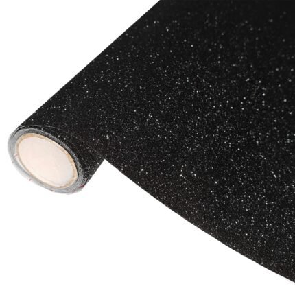 Sticker autocolant pentru mobilier haine, 45 x 150 cm, DecoMeister®, Model Negru Cu Sclipici, A050-045R0150