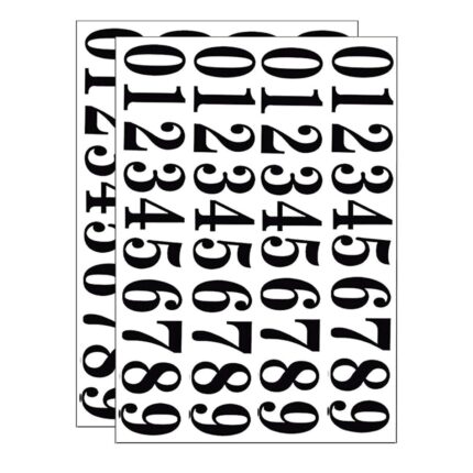 Set 2 Foi stickere autoadezive, vinil, negru, model cifre