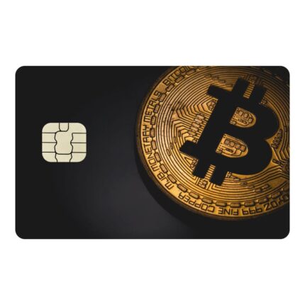 Folie Skin Autocolanta pentru Card de Credit, Card de Debit cu Cip Mare - Moneda Bitcoin