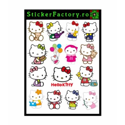 Set Stickere "Hello Kitty", Vinyl Waterproof, Coala A5, 4 - 5 cm