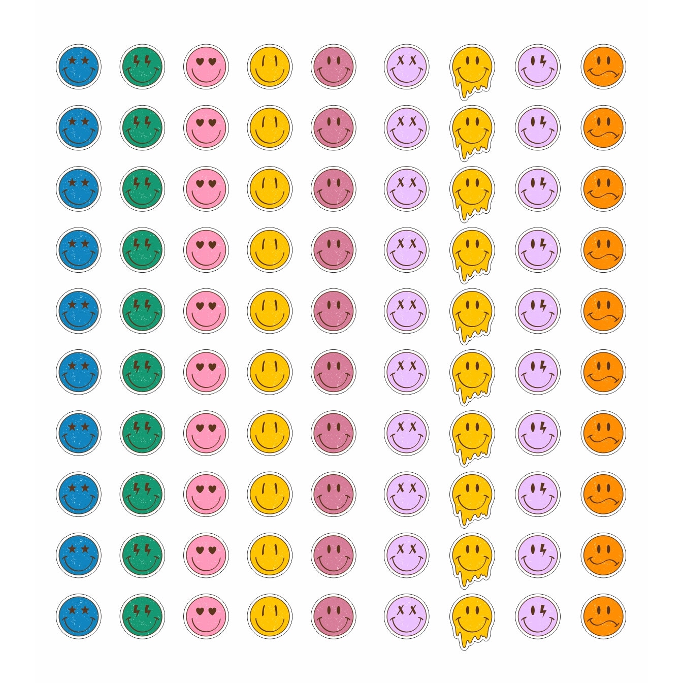 res_a56d414f04d98ab8e379ceb54782c571 Set 180 stickere din hartie, Emoticoane Emojy fete zambitoare cu margine alba, multicolor, diametru 1.5 cm