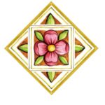 Stickere decorative pentru gresie si faianta Luxer, Set 21 buc, Verde/Roz, 7.5x7.5 cm