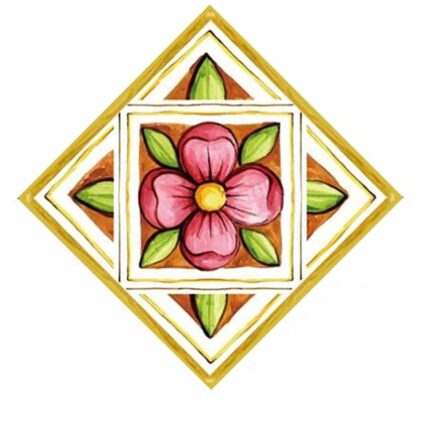 Stickere decorative pentru gresie si faianta Luxer, Set 21 buc, Verde/Roz, 7.5x7.5 cm