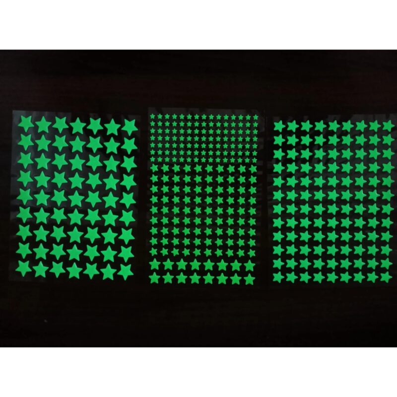 Stickere Decorative de Perete, Set 384 Stelute Fosforescente, Autoadezive, 3D, MaffStuff®