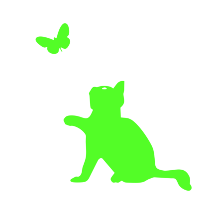 Sticker decorativ pentru intrerupator Pisica jucausa,10cm, verde