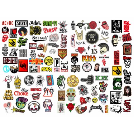 Set 100 Stickere decorative Rock n Roll by TRM
