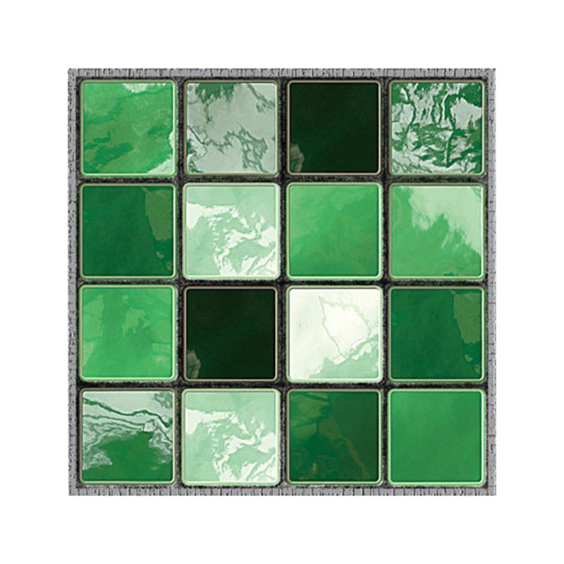 Stickere decorative pentru faianta sau perete Luxer, Set 19 buc, Mozaic Verde, 10x10 cm