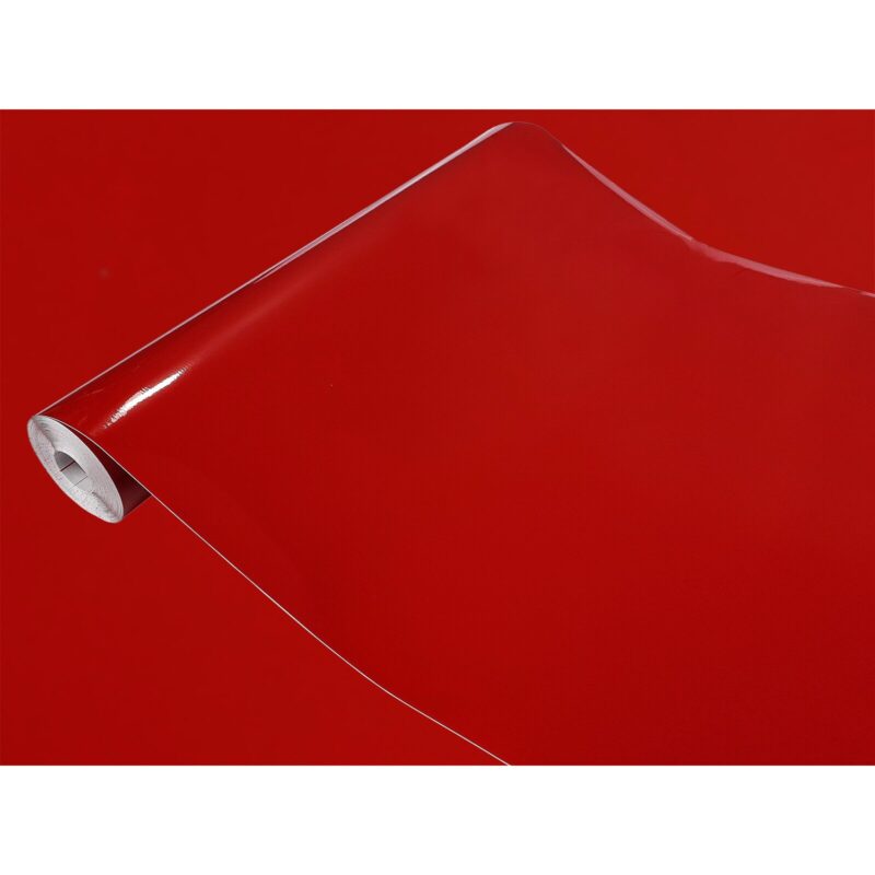 Autocolant mobila furnir rosu lucios mediu, 45 x 25 cm, DecoMeister®, F007-045-0025