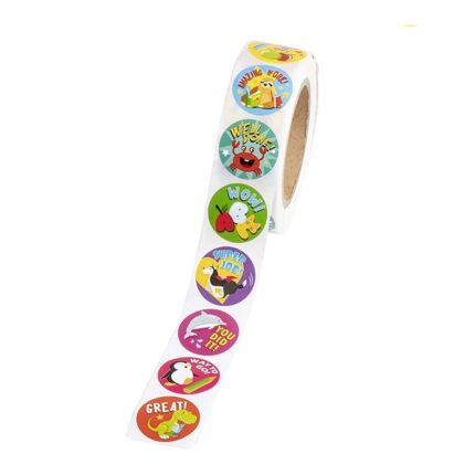 Rola 500 stickere recompensa copii, Sunmostar, Hartie, Multicolor