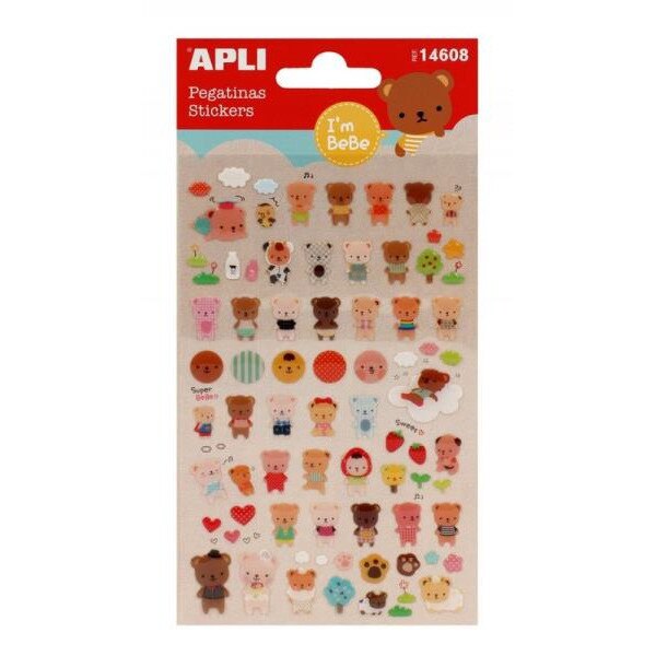 Autocolante convexe Ursuleti colorati Apli