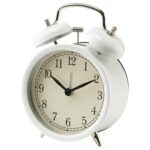 Ceas Desteptator De Masa Cu Alarma, Sferique, Mecanism Silentios Non-Ticking, Cadran Alb, 14x10x6 cm