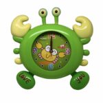 Ceas de perete pentru copii, Crab verde, 15 cm