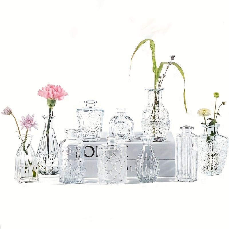 res_e8435f30890667d3d6db353254153e54 Set 10 de mini vaze din sticla, pentru Decorarea Nuntii Rustice