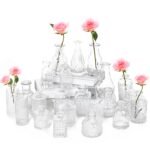 Set 22 de mini vaze din sticla, pentru Decorarea Nuntii Rustice