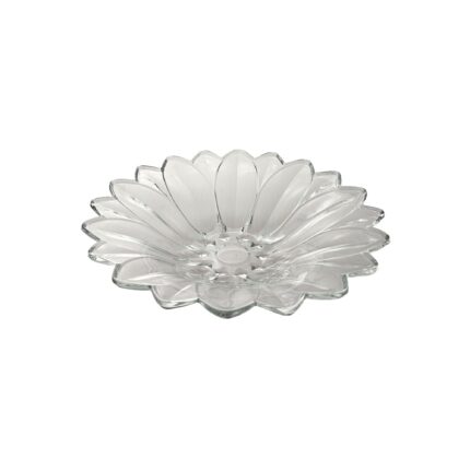 Fructiera hd 2017, din sticla transparenta, cu model floare, 32 cm