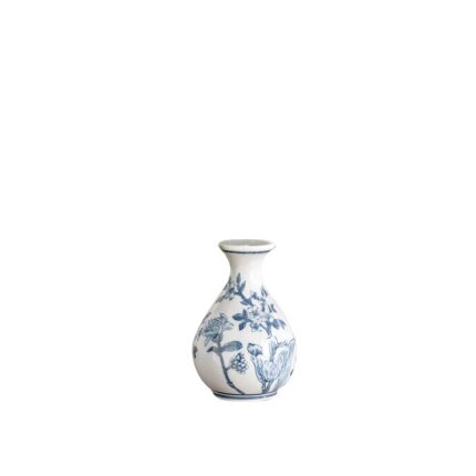 Vaza portelan, English Home, Shine Bright, 10x15 cm, alb-albastru