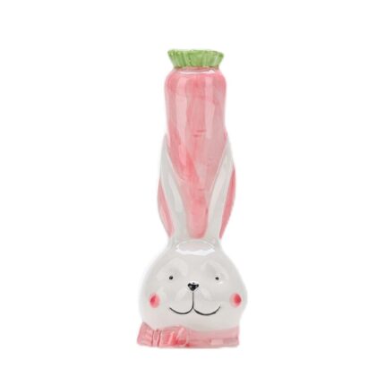 Vaza din Ceramica Cute Rabbit, inaltime 21,5 cm, Roz