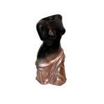 Vaza decorativa, Lax&Home, Venus, Ipsos, Negru/Rose Granit, inaltime 30 cm