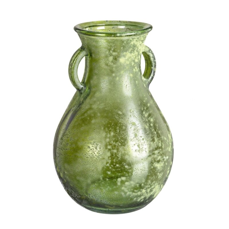 Vaza, Arleen, Bizzotto, 16x24 cm, sticla reciclata, verde inchis