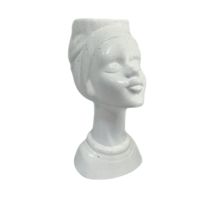 Vaza decorativa, Lax&Home, Makeda, Ipsos, Alb Nisip, inaltime 30 cm