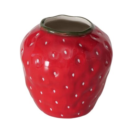 Vaza rosie din ceramica 16 cm, Strawberry Boltze