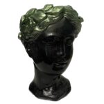 Vaza decorativa, Lax&Home, Antique, Ipsos, NegruVerde Glitter, inaltime 22 cm