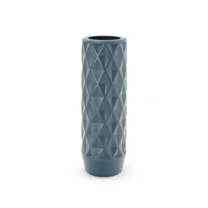 Vaza decorativa inalta, plastic, albastru, 30 x 10 cm