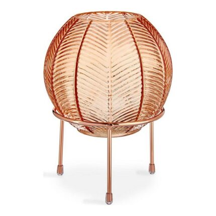 Vaza decorativa Gift Decor, colectia Amber, metal si sticla, culoare cupru, 14.5x19.5x14.5cm