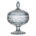 Bomboniera sticla, cu picior si capac, 1000ml, 16x25cm