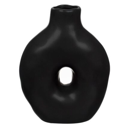 Vaza Decorativa Ceramica Neagra Modern 15x7x20cm