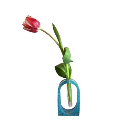 Vaza Decorativa, Epoxy, Acril, Design Unic, 3.5 x 16 x 8.5 cm, Albastru