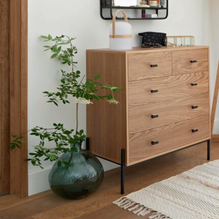 Vaza decorativa Atmosphera Createur d'interieur, stil boho, sticla reciclata, albastru, 33cm