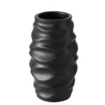 Vaza, Gresie, 6.5 x 12 cm, Negru