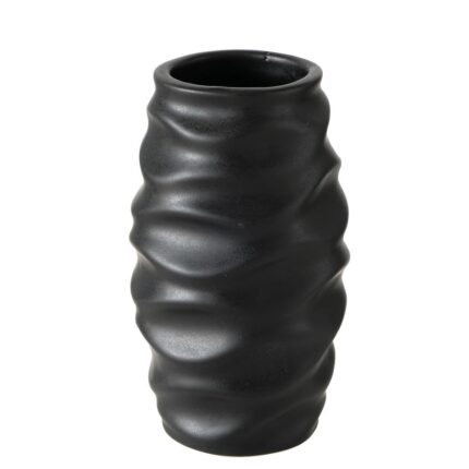 Vaza, Gresie, 6.5 x 12 cm, Negru