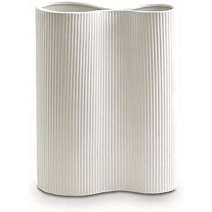 Vaza decorativa, Longziming, Ceramica, Alb
