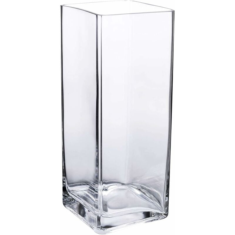 res_32e61712aa61cc6e8410997ba667c843 Vaza decorativa din sticla transparenta patrata, longziming, 10x10x25cm, culoare maro